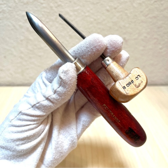 2 Intaglio Etching Printmaking Tools. Burin & burnisher. For Zinc plates. EUC - Picture 4 of 7